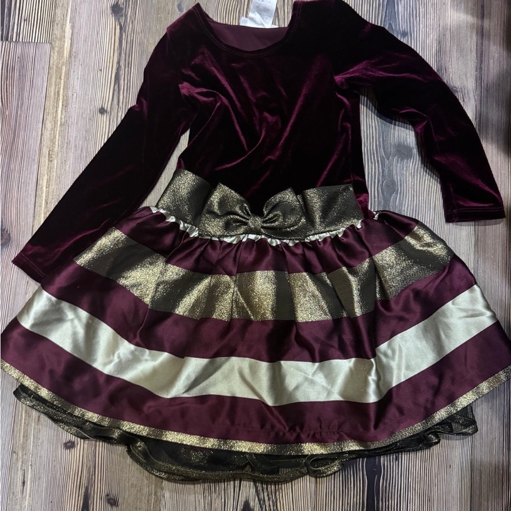 Bonnie Jean Red and Gold 5 years old girl dress